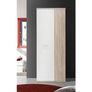 Schrank Purtsi 69 x 179 x 35cm Weiß/Beige/Eiche Sonoma Dekor