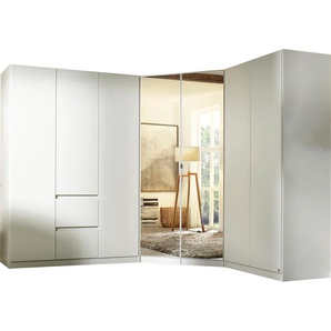 Schrank-Set RAUCH Nidda Kastenmöbel-Sets Gr. B/H/T: 253 cm x 197 cm x 208 cm, weiß Eckkleiderschrank Kleiderschrank Eckschränke Kastenmöbel-Sets mit griffloser Front