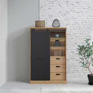 Schrank I 103 x 160 x 52cm Schwarz/Braun
