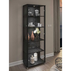 Schrank Vitrine in Schwarz LED Beleuchtung
