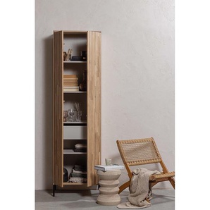 Schrank 60 x 210 x 42cm Beige/Eiche