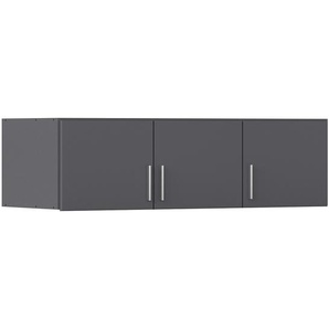 Schrankaufsatz 136cm Grau/Graumetallic Spanplatte, lackiert