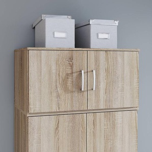 Schrankaufsatz Naja 82cm Braun/Eiche Sonoma Dekor Spanplatte, foliert