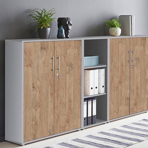 Schrankwand 3-teilig 114cm Braun/Eiche Sanremo Dekor