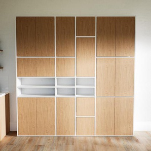 Schrankwand Eiche - Moderne Wohnwand: Türen in Eiche - Hochwertige Materialien - 228 x 233 x 34 cm, Konfigurator