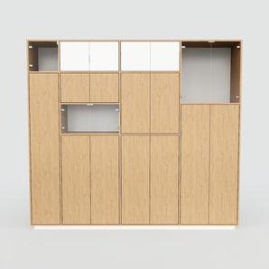 Schrankwand Eiche - Moderne Wohnwand: Türen in Eiche - Hochwertige Materialien - 264 x 238 x 47 cm, Konfigurator