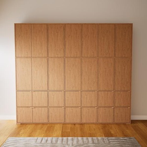Schrankwand Eiche - Moderne Wohnwand: Türen in Eiche - Hochwertige Materialien - 269 x 234 x 34 cm, Konfigurator
