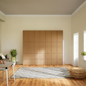 Schrankwand Eiche - Moderne Wohnwand: Türen in Eiche - Hochwertige Materialien - 269 x 234 x 34 cm, Konfigurator