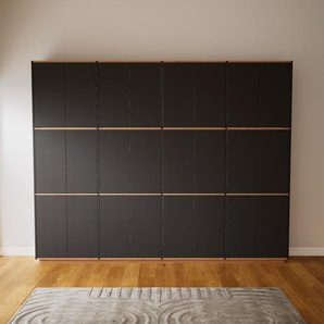 Schrankwand Graphitgrau - Moderne Wohnwand: Türen in Graphitgrau - Hochwertige Materialien - 300 x 238 x 34 cm, Konfigurator