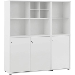 Schrankwand Serie 400 Us1000 / Us510 151 x 168 x 41cm Weiß/Weiß