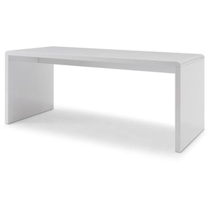 Schreibtisch 180x80 cm, Weiß hochglanz lackiert - Bürotisch, Computertisch