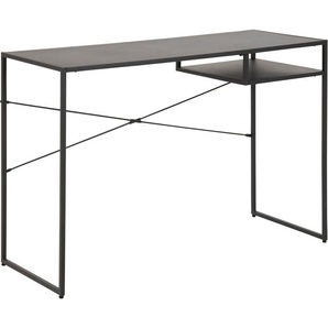 Schreibtisch ACTONA GROUP Vilho Tische Gr. B/H/T: 110 cm x 75 cm x 45 cm, schwarz (matt schwarz) Schreibtische aus pflegeleichtem Metall, mit einem Ablageboden, Breite 110 cm