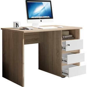 Schreibtisch BEGA OFFICE Primus 1 Tische Gr. B/T: 110 cm x 65 cm, weiß (eiche sonoma, weiß) Schreibtische mit Schubkasten abschließbar in 3 Farbausführungen