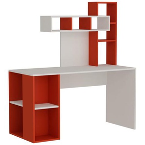 Schreibtisch Coral Weiß Rot