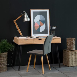 Schreibtisch Dingus 110 x 77 x 50cm Schwarz/Braun/Eiche Dekor/Schwarz