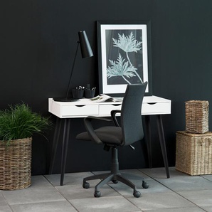 Schreibtisch Dingus 110 x 77 x 50cm Schwarz/Weiß/Weiß/Schwarz