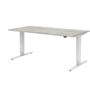 Schreibtisch elektrisch höhenverstellbar - grau - Materialmix - 160 cm - 64 cm - cm 70,0 | Möbel Kraft