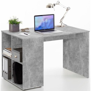 Schreibtisch FMD Gent Tische Gr. B/H/T: 117 cm x 75 cm x 73 cm, grau (betonfarben) Schreibtische mit 4 seitlichen Fächern