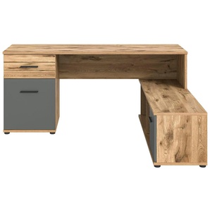 Schreibtisch Mason  Mulde ¦ grau ¦ Maße (cm): B: 170 H: 76 T: 151.0
