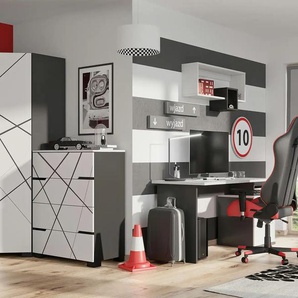 Schreibtisch - grau - Materialmix - 125 cm - 75 cm - cm 67,0 | Möbel Kraft