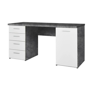 Schreibtisch - grau - Materialmix - 145 cm - 76 cm - cm 60,0 | Möbel Kraft