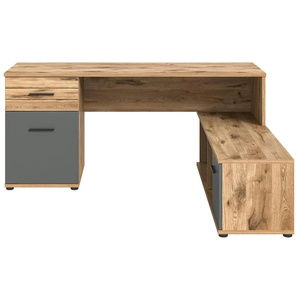Schreibtisch - grau - Materialmix - 170 cm - 76 cm - cm 151,0 | Möbel Kraft