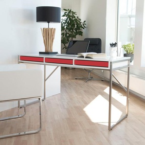 Schreibtisch HAMMEL FURNITURE Mistral Tische Gr. B/H/T: 137,4 cm x 75 cm x 60 cm, rot Schreibtische Tisch mit Metallgestell und drei Schubladen, Breite: 137,4 cm