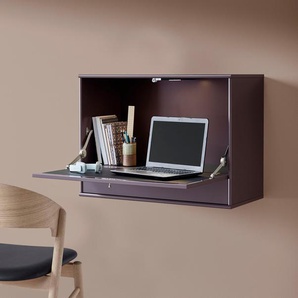 Schreibtisch HAMMEL FURNITURE Mistral Tische Gr. B/H/T: 89 cm x 61 cm x 42 cm, rot (bordeaux) Schreibtische Tisch Wandschreibtisch mit Klappe, Schublade und LED Spot, Breite: 89 cm