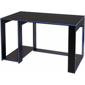 Schreibtisch HHG 834, Computertisch Bürotisch, 120x60x76cm schwarz-blau