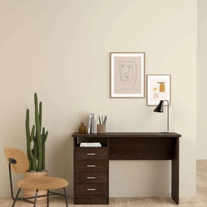Schreibtisch HOME AFFAIRE Funktion Plus, Arbeitstisch, Bürotisch Tische Gr. B/H/T: 110 cm x 76 cm x 48,5 cm, braun (eiche gestreift dunkel) Schreibtische