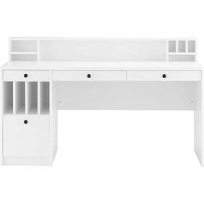 Schreibtisch HOME AFFAIRE Licia, Computertisch, weiß, B:158cm H:96,5cm T:55cm, Tische, im Landhausstil, in 2 Breiten