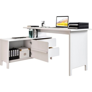 Schreibtisch HOME AFFAIRE Luven Tische Gr. B/H/T: 140 cm x 76 cm x 60 cm, weiß Schreibtische Breite 140-220 cm