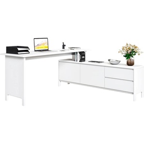 Schreibtisch HOME AFFAIRE Luven Tische Gr. B/H/T: 170 cm x 76 cm x 60 cm, weiß Schreibtische