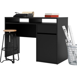 Schreibtisch HOME AFFAIRE Plus Tische Gr. B/H/T: 110,2 cm x 77,4 cm x 48,2 cm, schwarz (schwarz matt, matt) Schreibtische mit vielen Stauraummöglichkeiten, zeitloses Design