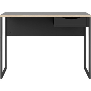 Schreibtisch HOME AFFAIRE Plus Tische Gr. B/H/T: 110 cm x 76,5 cm x 48,4 cm, schwarz (schwarz, schwarz, matt) Schreibtische mit vielen Stauraummöglichkeiten, zeitloses Design
