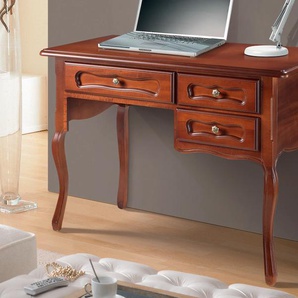 Schreibtisch HOME AFFAIRE Principessa Tische Gr. B/H/T: 100 cm x 81 cm x 61 cm, braun (nuss, nuss, nuss) Schreibtische
