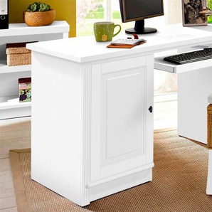 Schreibtisch HOME AFFAIRE Soeren Tische Gr. B/H/T: 144 cm x 75 cm x 60 cm, weiß Schreibtische aus massiver Kiefer, mit Tastaturauszug