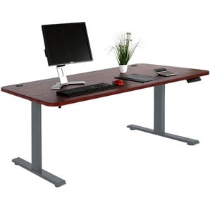 Schreibtisch HWC-D40, Computertisch, elektrisch höhenverstellbar 160x80cm 53kg ~ Kirsch-Dekor, anthrazit-grau