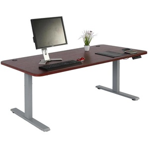 Schreibtisch HWC-D40, Computertisch, elektrisch höhenverstellbar 160x80cm 53kg ~ Kirsch-Dekor, grau