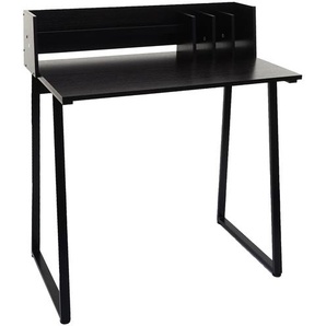 Schreibtisch HWC-K69, Laptoptisch Bürotisch, 82x51cm 3D-Struktur, Metall MDF ~ schwarz
