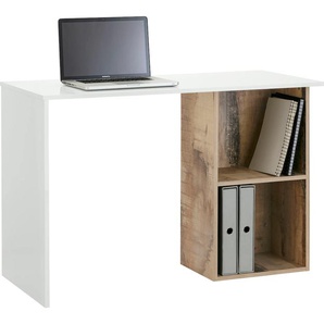 Schreibtisch INOSIGN Conti Tische Gr. B/H/T: 110 cm x 75 cm x 50 cm, weiß (weiß hochglanz, ahorn pereira, weiß) Schreibtische