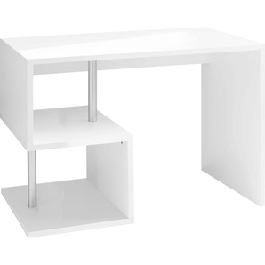 Schreibtisch INOSIGN Esse Tische Gr. B/H/T: 100 cm x 77,5 cm x 50 cm, weiß (weiß hochglanz, hochglanz) Schreibtische