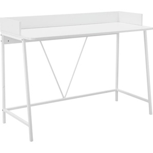 Schreibtisch INOSIGN Jullian Tische Gr. B/H/T: 117 cm x 87 cm x 48 cm, weiß Schreibtische weißes Gestell aus Metall, Breite 120 cm