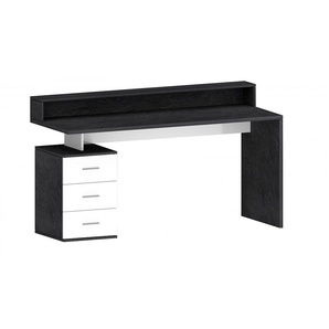 Schreibtisch INOSIGN NEW SELINA Tische Gr. B/H/T: 160 cm x 90 cm x 60 cm, mit Aufsatz, grau (schiefer, weiß hochglanz) Schreibtische