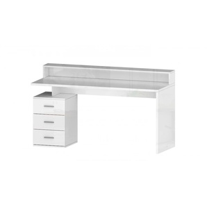 Schreibtisch INOSIGN NEW SELINA Tische Gr. B/H/T: 160 cm x 90 cm x 60 cm, mit Aufsatz, weiß (weiß hochglanz) Schreibtische