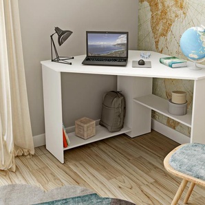 Schreibtisch INOSIGN RINO, weiß (weiß, weiß, weiß), B:80cm H:73cm T:80cm, Tische, Breite 80 cm, Eckschreibtisch im modernen Design