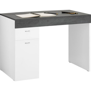 Schreibtisch INOSIGN Sliding Tische Gr. B/H/T: 100 cm x 75 cm x 60 cm, schwarz-weiß (weiß hochglanz, schiefer, schiefer) Schreibtische