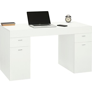 Schreibtisch INOSIGN Sliding Tische Gr. B/H/T: 130 cm x 75 cm x 60 cm, weiß (weiß larice, larice) Schreibtische