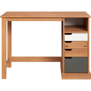 Schreibtisch INTER-FURN Mestre Tische Gr. B/H/T: 108 cm x 75 cm x 55 cm, braun (honigfarben, grau, weiß) Schreibtische
