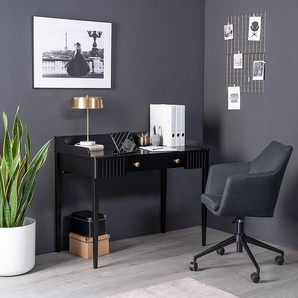 Schreibtisch Lavala 110 x 85 x 60cm Schwarz/Schwarz